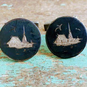 Vintage Sterling Silver Cufflinks Siam Sterling